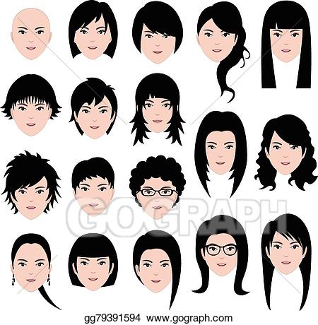 faces clipart many woman