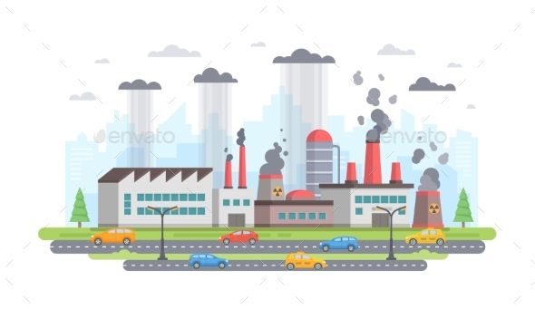factories clipart atmospheric pollution