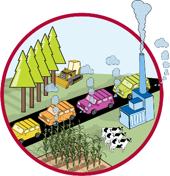 Pollution clipart greenhouse gas emission. Cartoon of human made