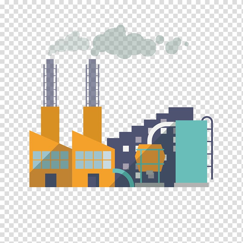 Factory clipart industrial community. Orange and green plantation