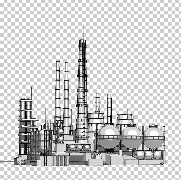 Heavy industry chemical plant. Factories clipart petrochemical