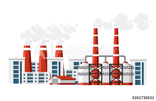 Factories clipart polluting factory. With smoke pipes environmental