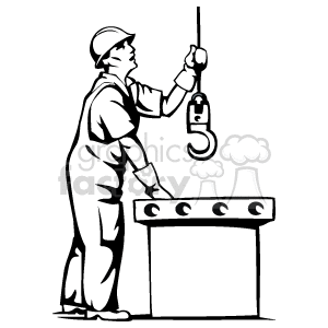 Black and white man. Factory clipart factory operator