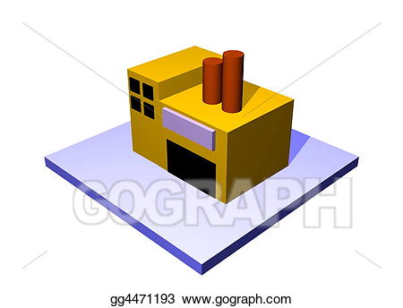 Stock illustration manufacturer icon. Factory clipart generic
