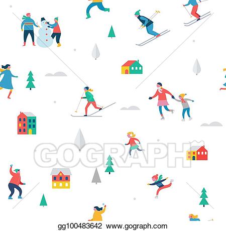 Fair clipart fair scene. Vector stock winter sport