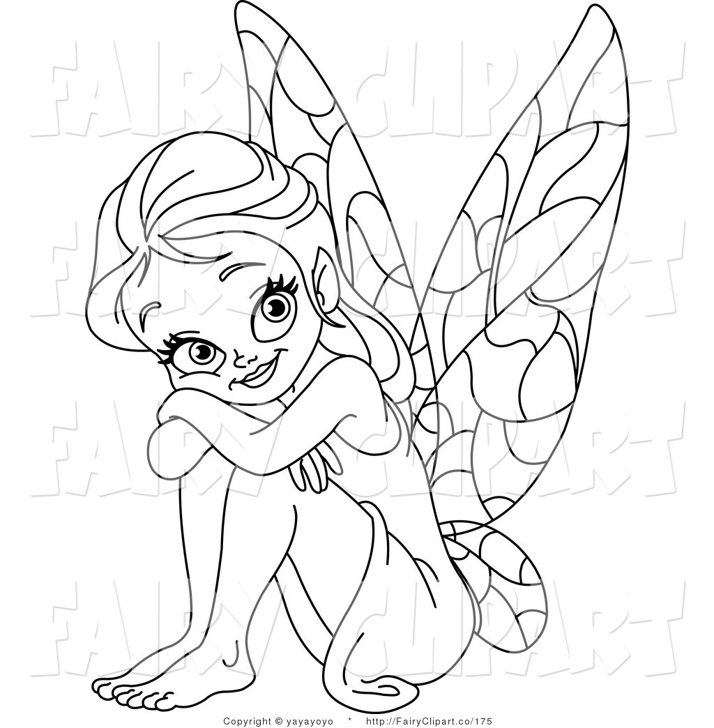 fairies clipart black and white