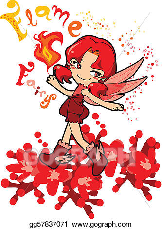 Vector art flame drawing. Fairy clipart fire