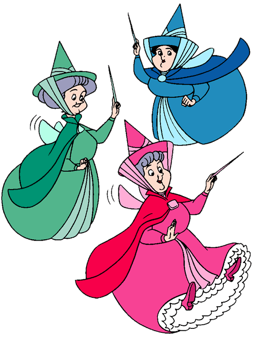 Flora fauna and merryweather. Fairies clipart hat