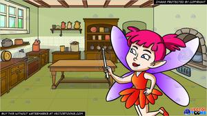 Fairies clipart kitchen. A happy fairy with