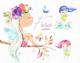 fairies clipart watercolor