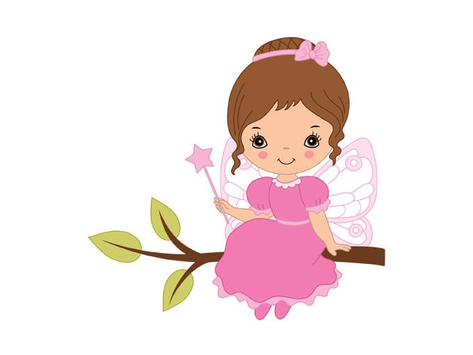 Bow clipart princess. Fairy digital vector girl