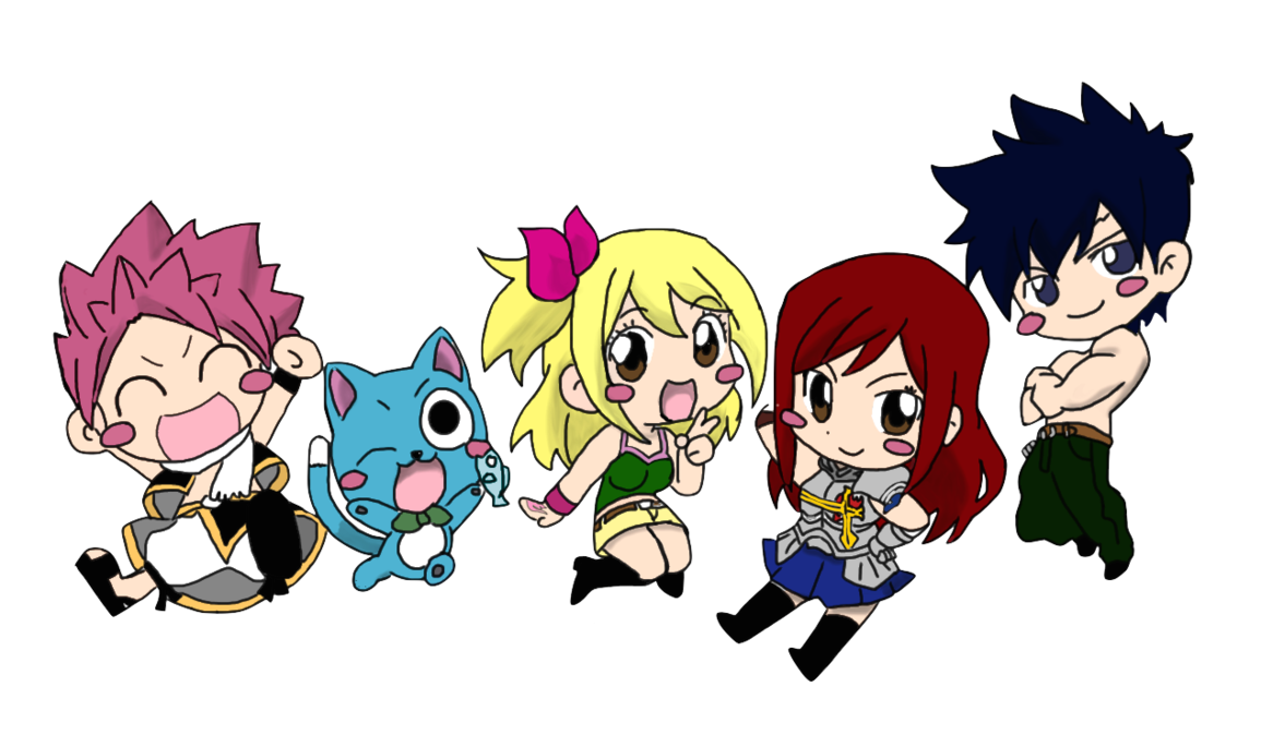 Fairy clipart chibi. Team natsu coloured by