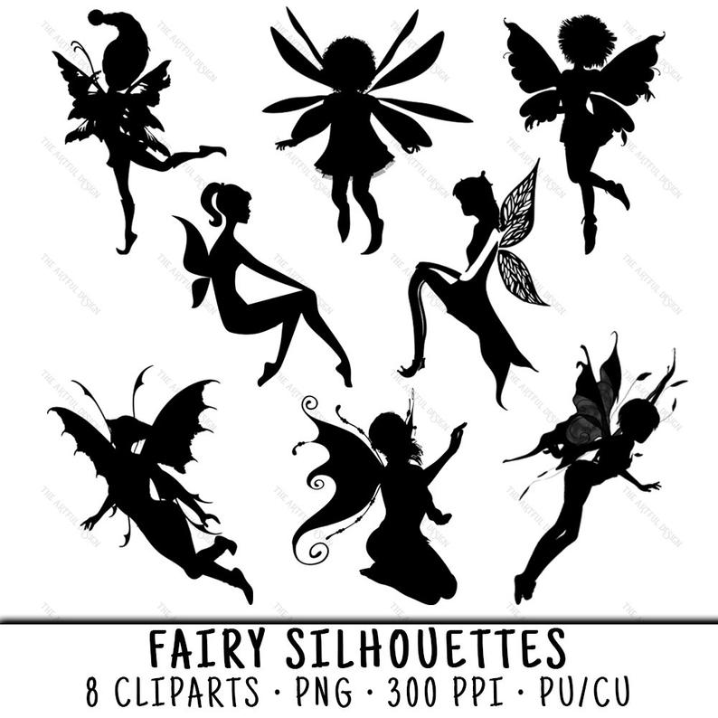 Fairy clipart silhouette. Clip art png 