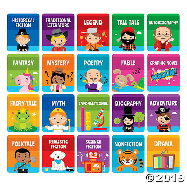 Bin stickers . Fairytale clipart book genre
