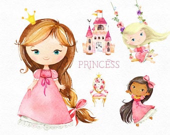 fairytale clipart brown hair princess