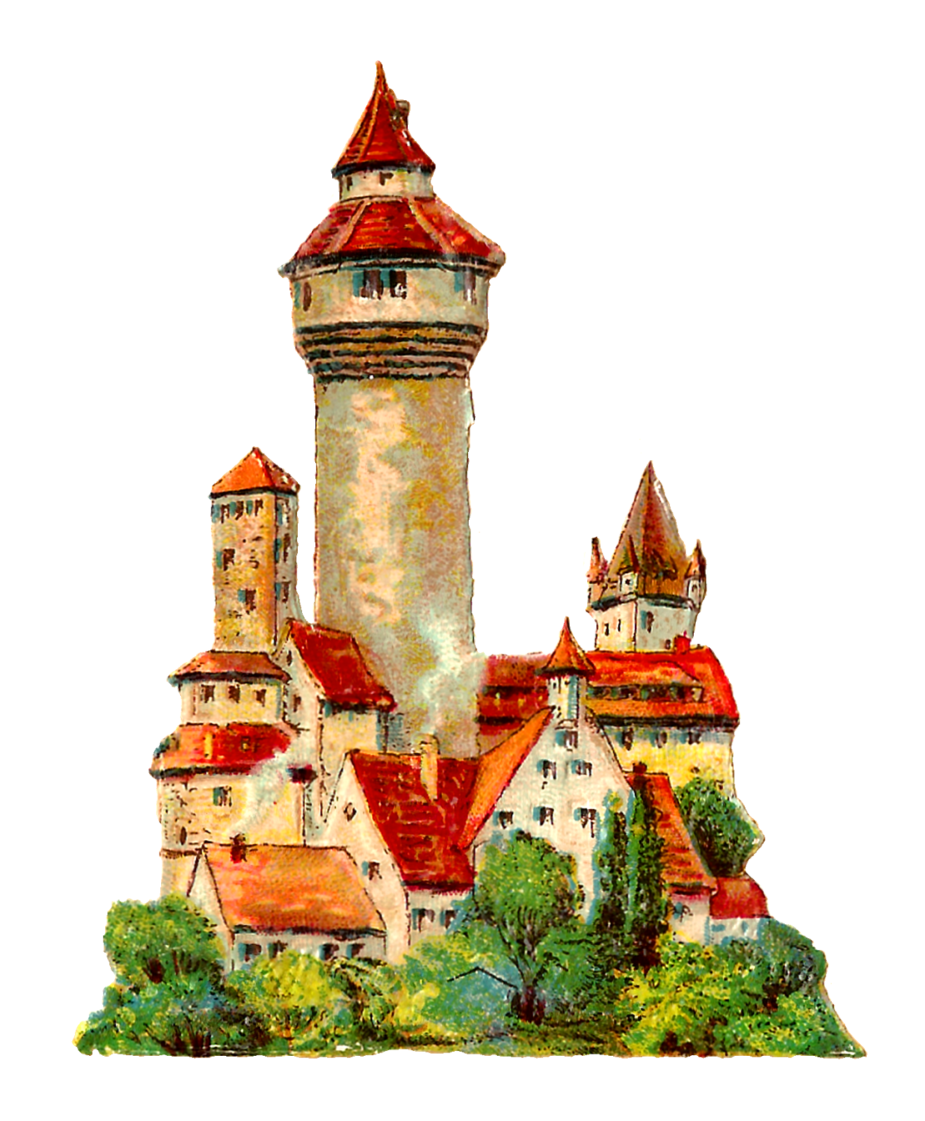 Antique images vintage architecture. Fairytale clipart castle german