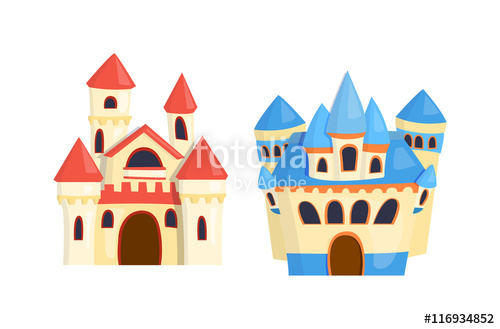 Cartoon fairy tale tower. Fairytale clipart castle house