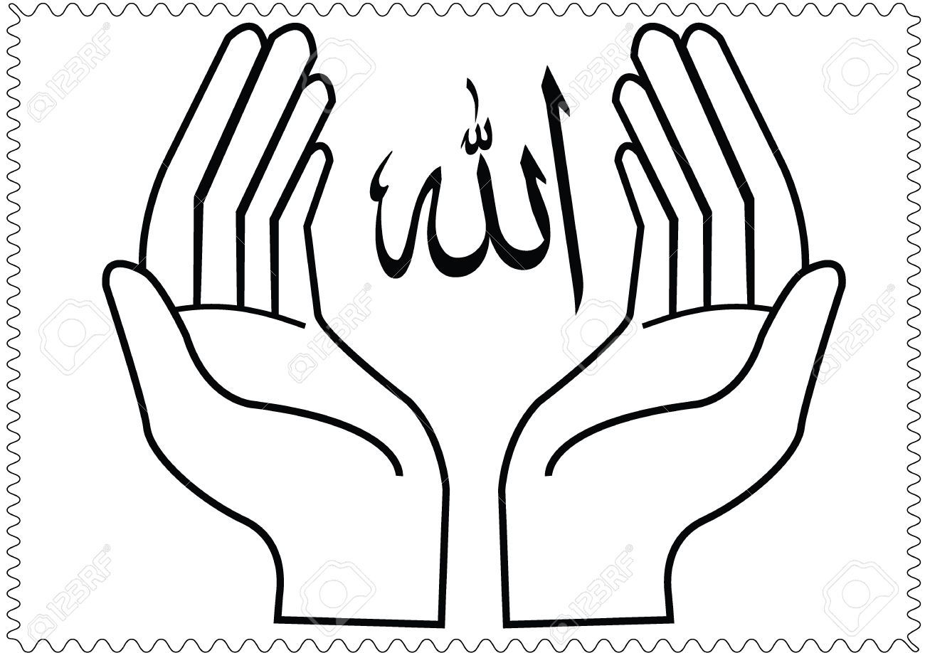 Stock vector muslim allah. Faith clipart prayer position