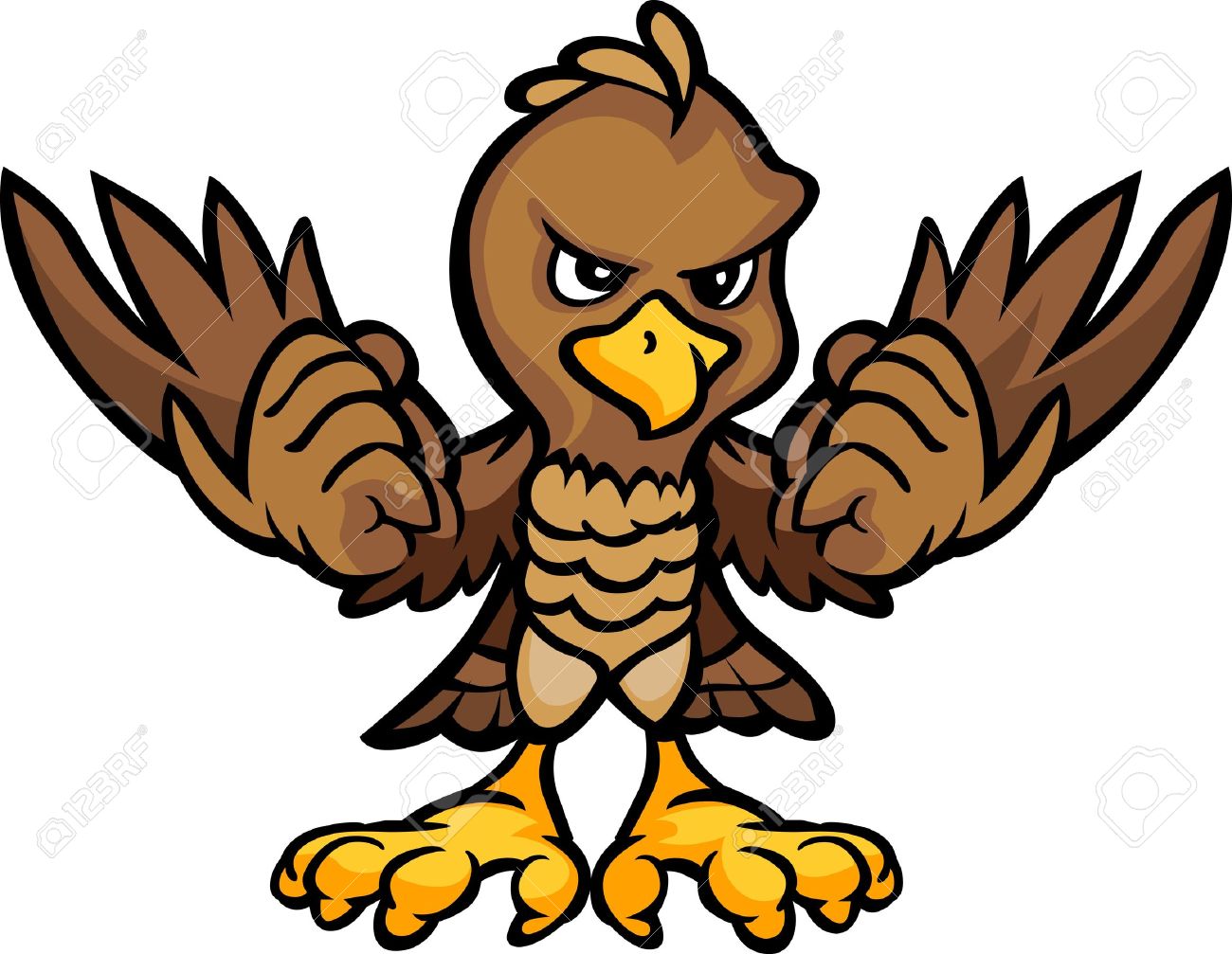 hawk clipart angry cartoon