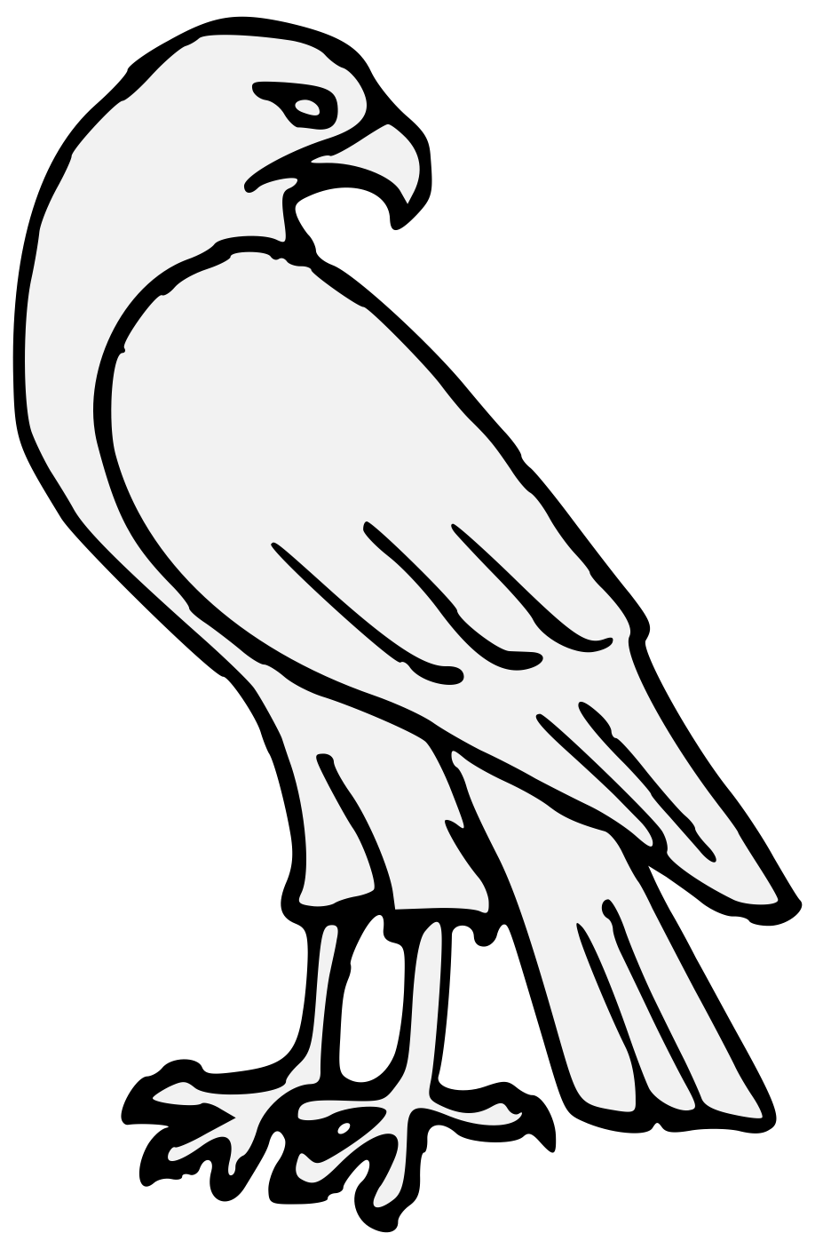 Falcon clipart svg. Traceable heraldic art details