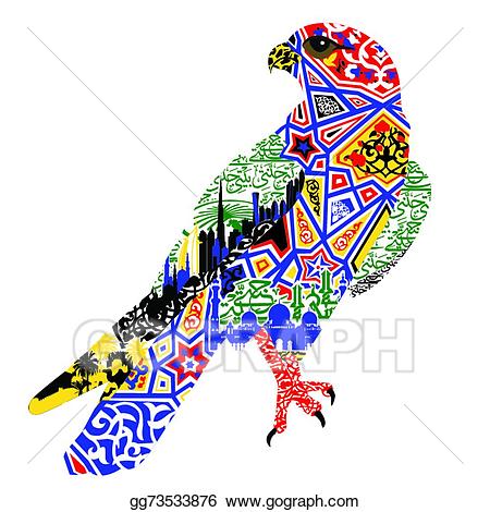 Falcon clipart uae falcon. Vector art bird patterns