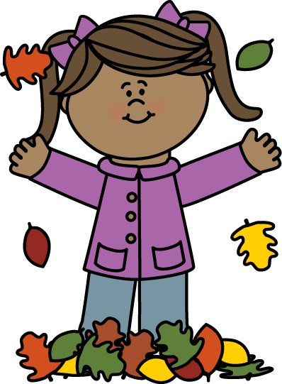 Clip art images girl. Fall clipart