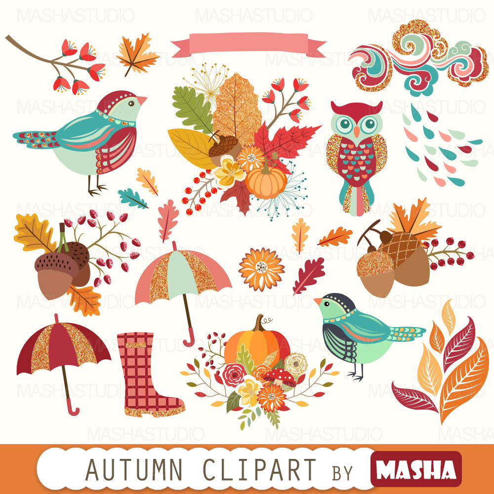fall clipart autumn bird
