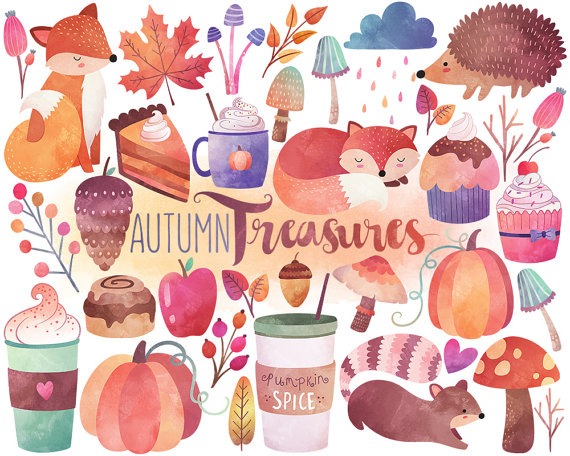 Fall clipart l automne. Aquarelle 