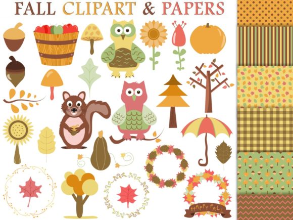fall clipart themed
