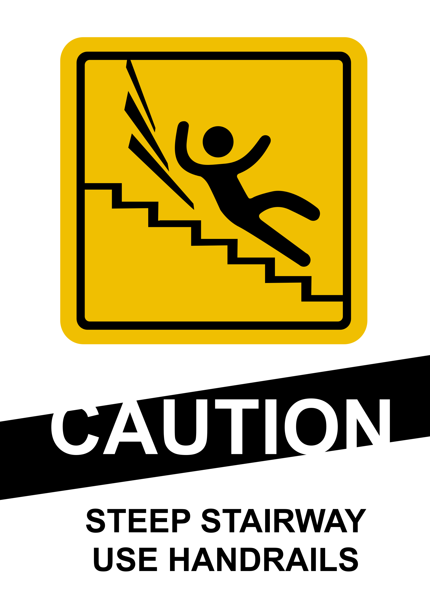 Caution stairs big image. Hill clipart steep hill