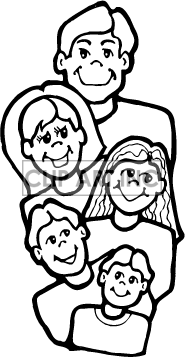 families clipart black and white