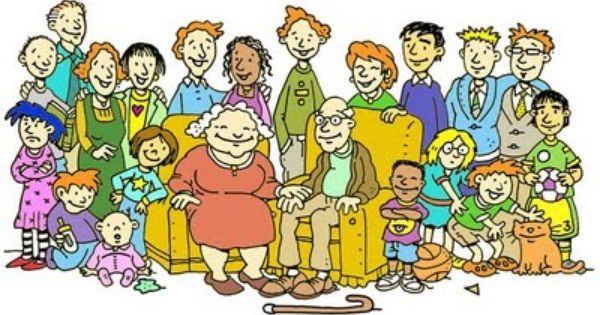 Spending time with the. Families clipart extended family