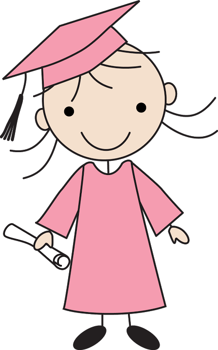 pink clipart graduation