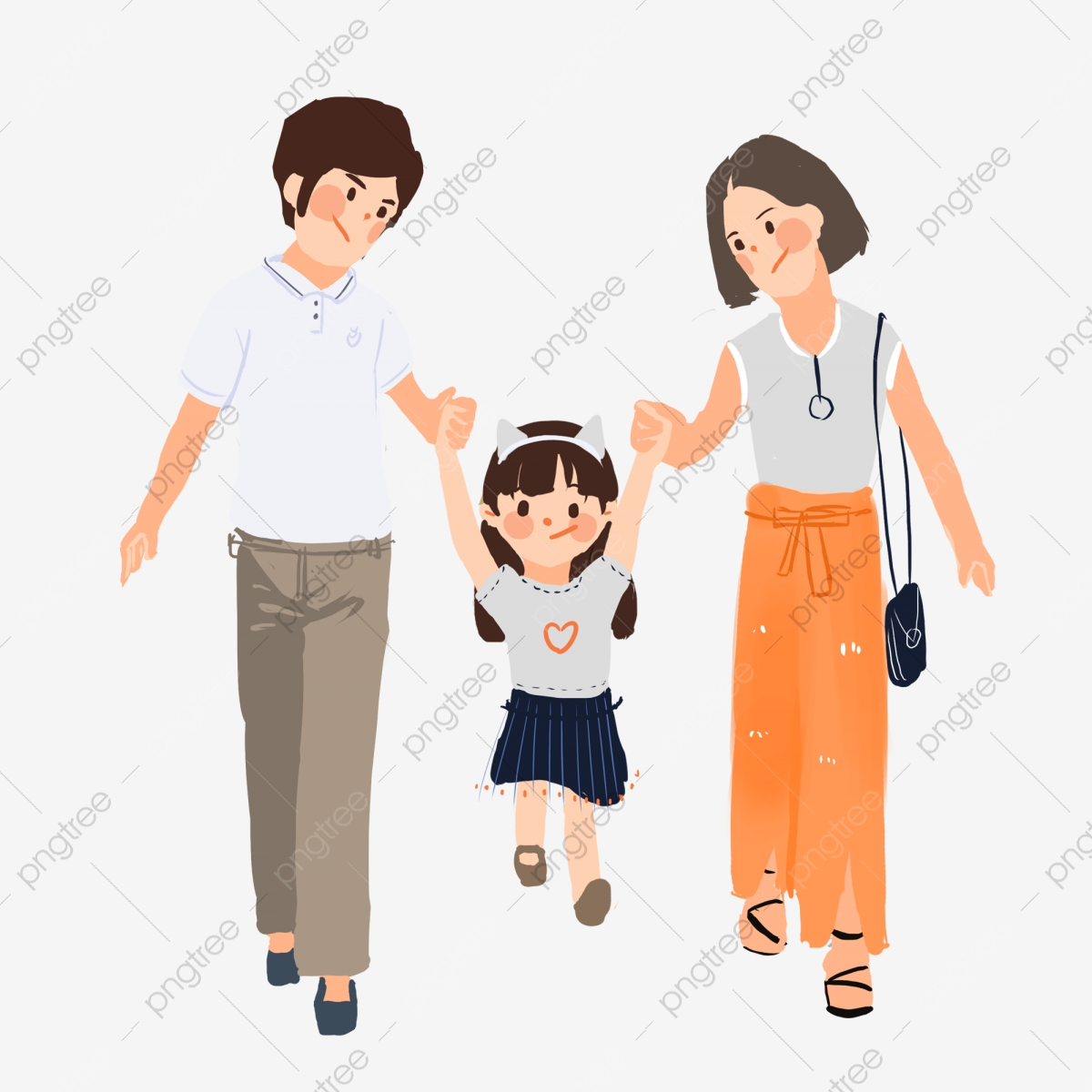 Families clipart kiss. Hand painted family happy