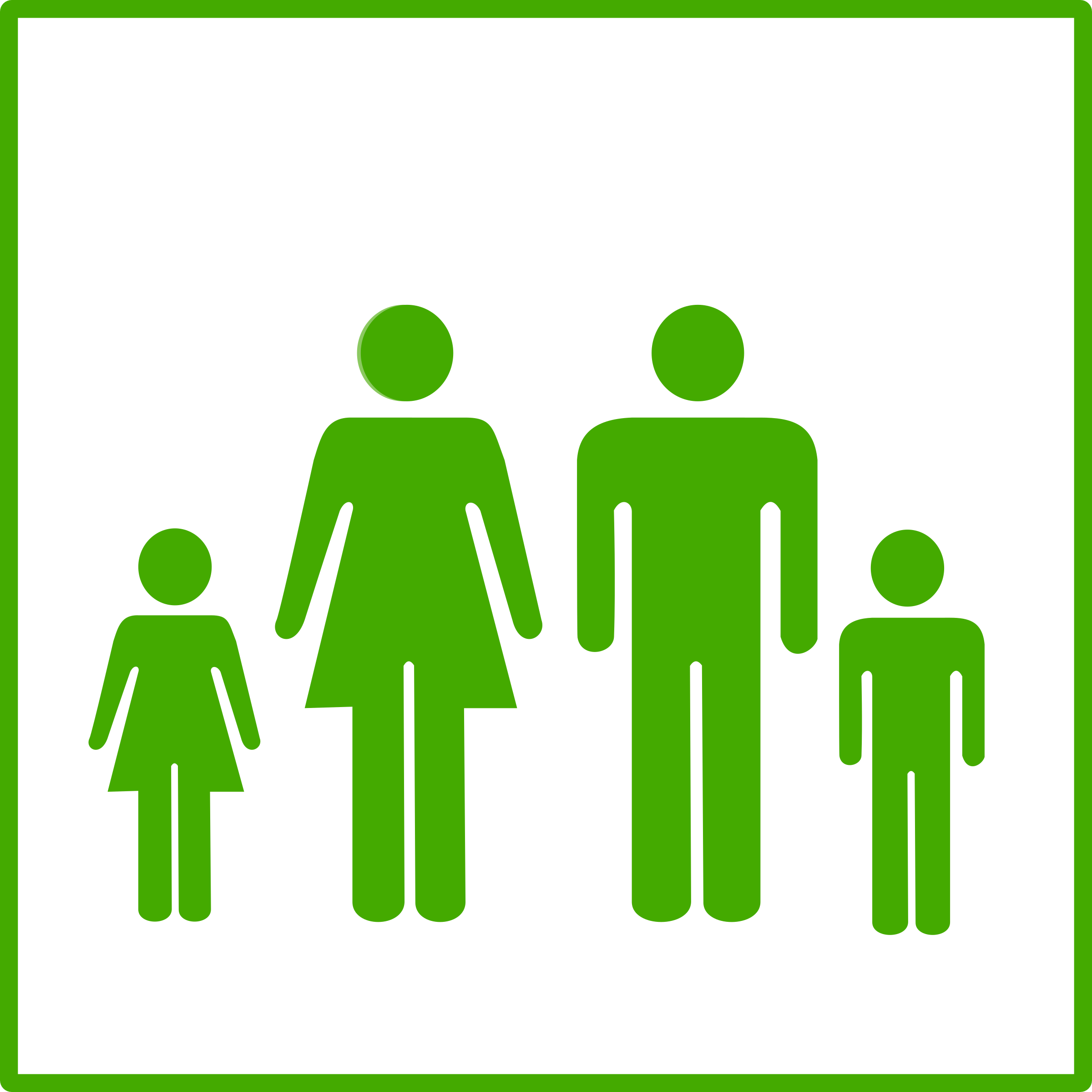 Family clipart vector. Bigheaded eco green icon