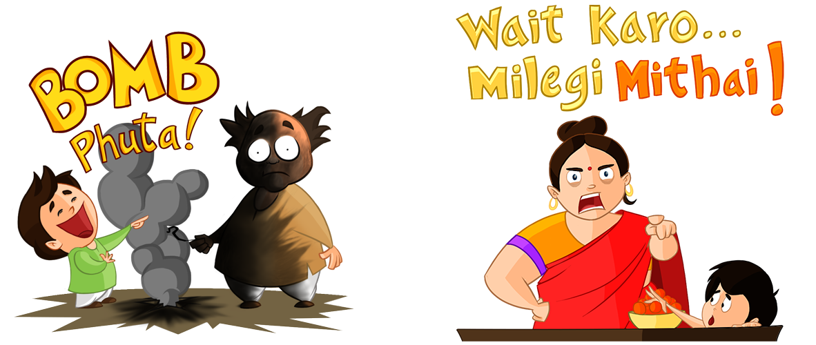 Family clipart deepavali. Diwali sticker pack on