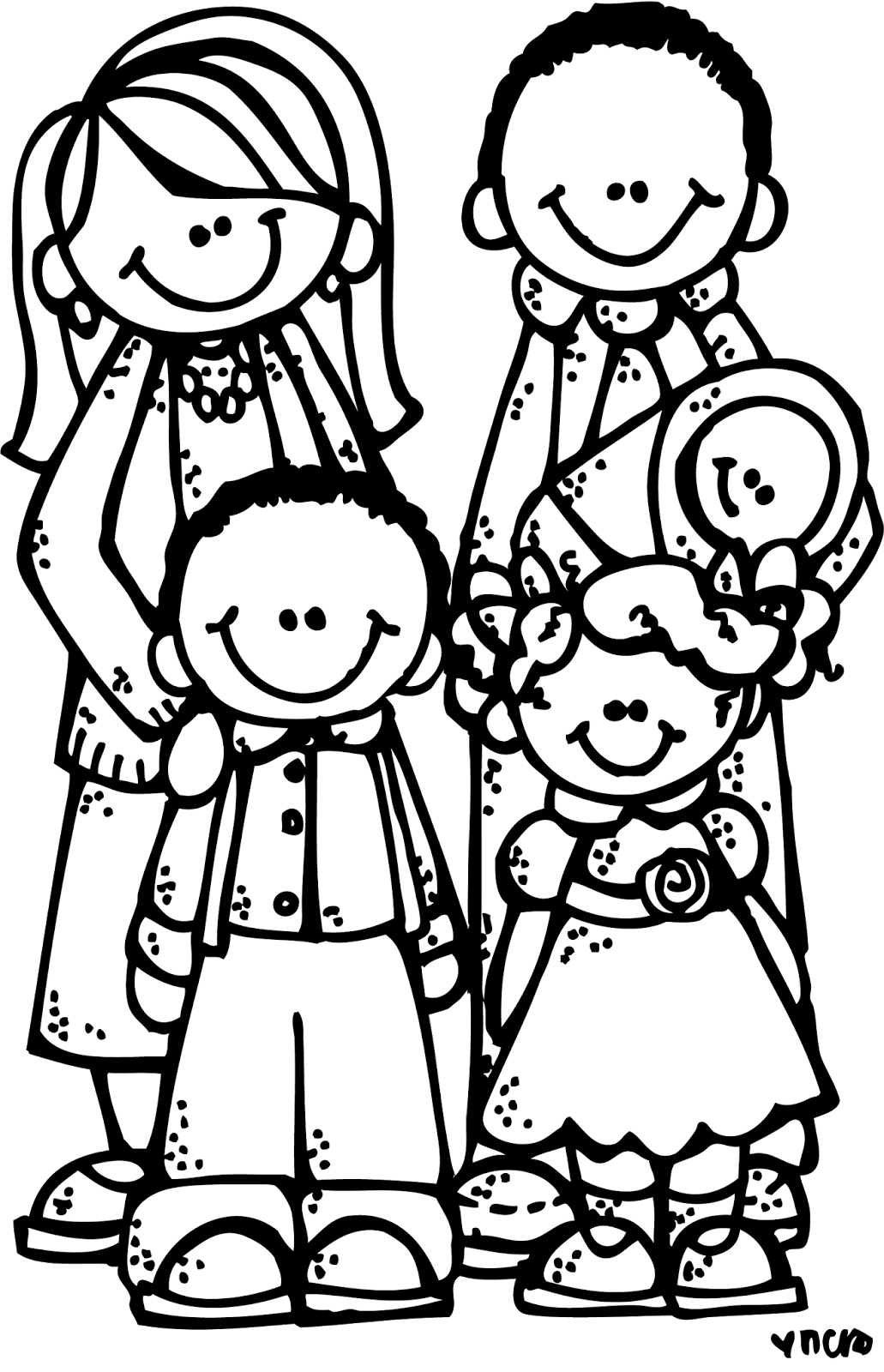  collection of black. Family clipart outline