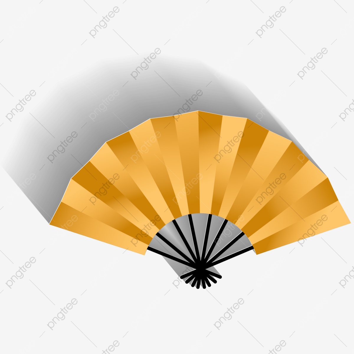 fan clipart gold chinese