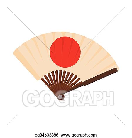 Fan clipart japanese style. Eps vector icon cartoon