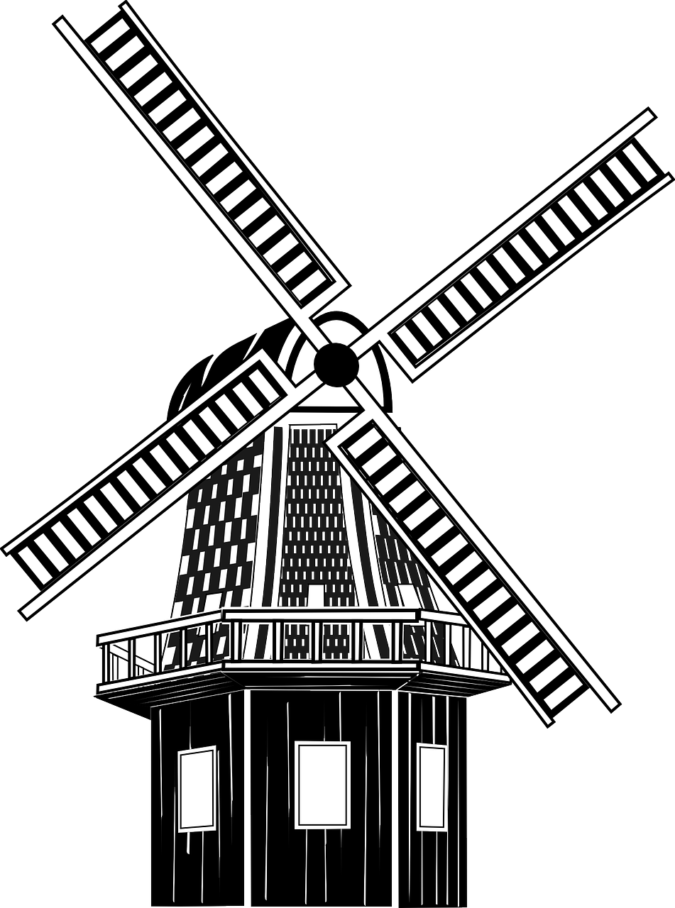 Wind mill medieval png. Fan clipart windmill