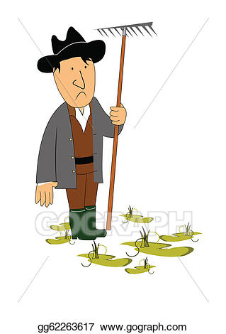 Farmers clipart sad. Vector stock farmer illustration