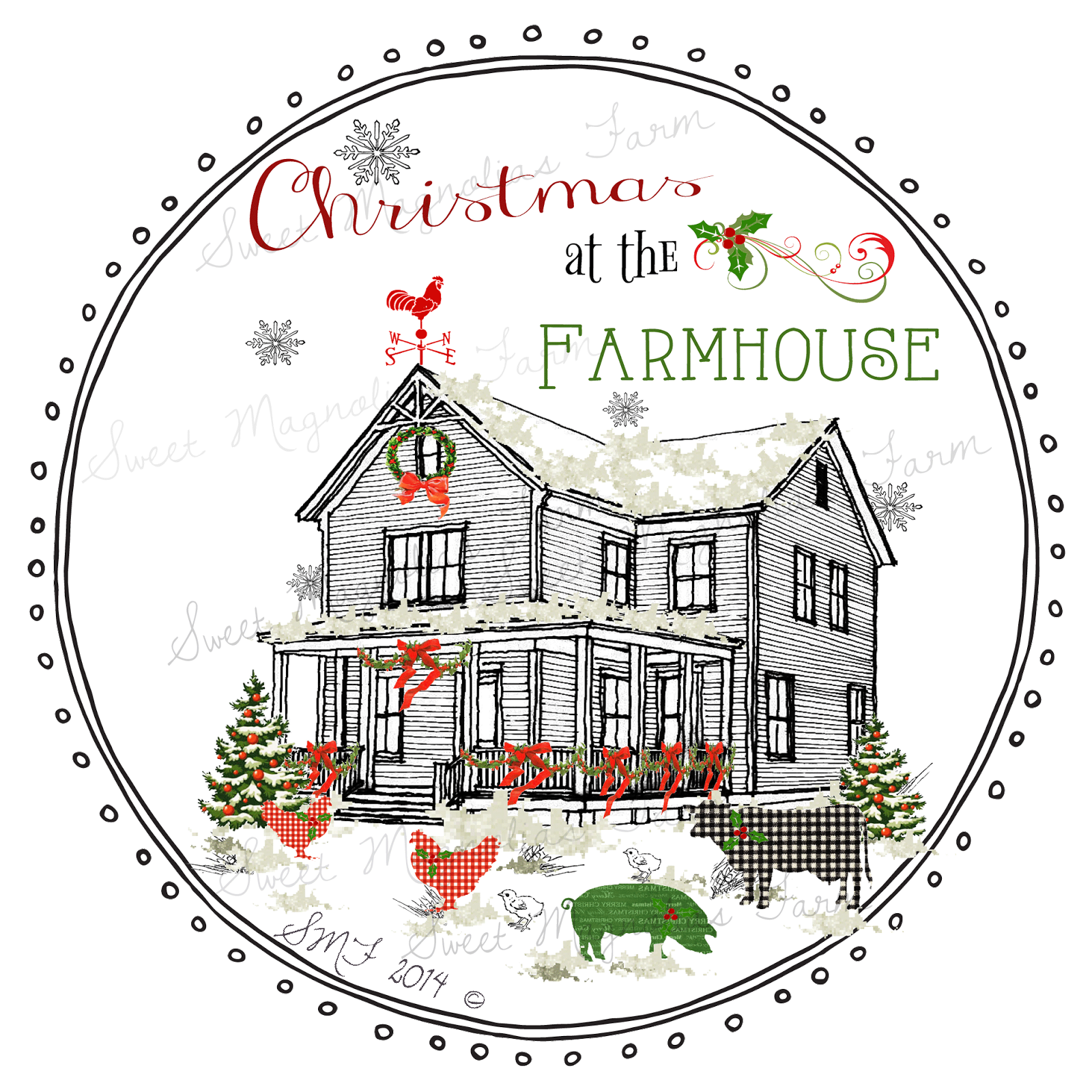 farmhouse clipart big red barn
