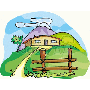 farmhouse clipart green farm
