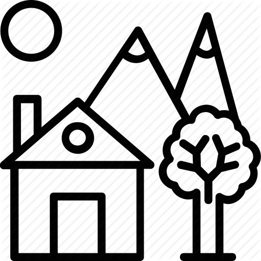 farmhouse clipart rural house