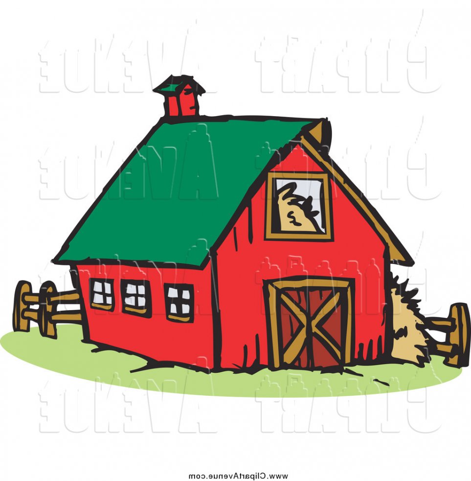 farmhouse clipart rural house