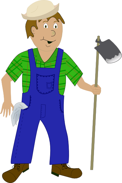 farming clipart the man with hoe