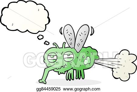 Fart clipart flying. Vector illustration thought bubble