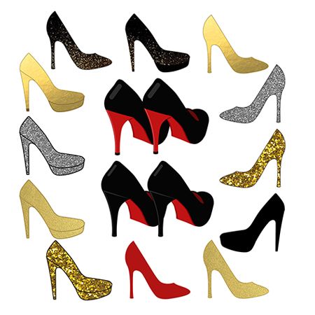 Shoes high heel sparkle. Heels clipart fashion shoe