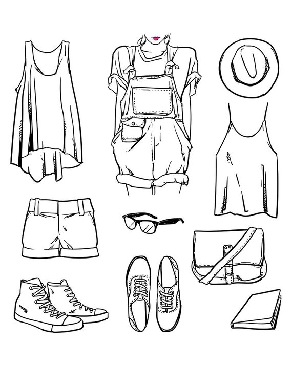 fashion clipart outline