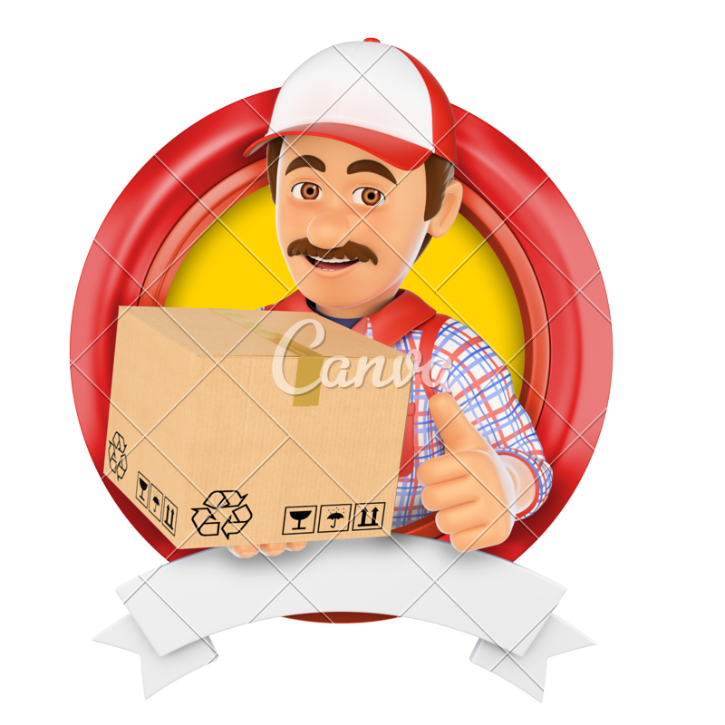  d logo service. Fast clipart courier boy